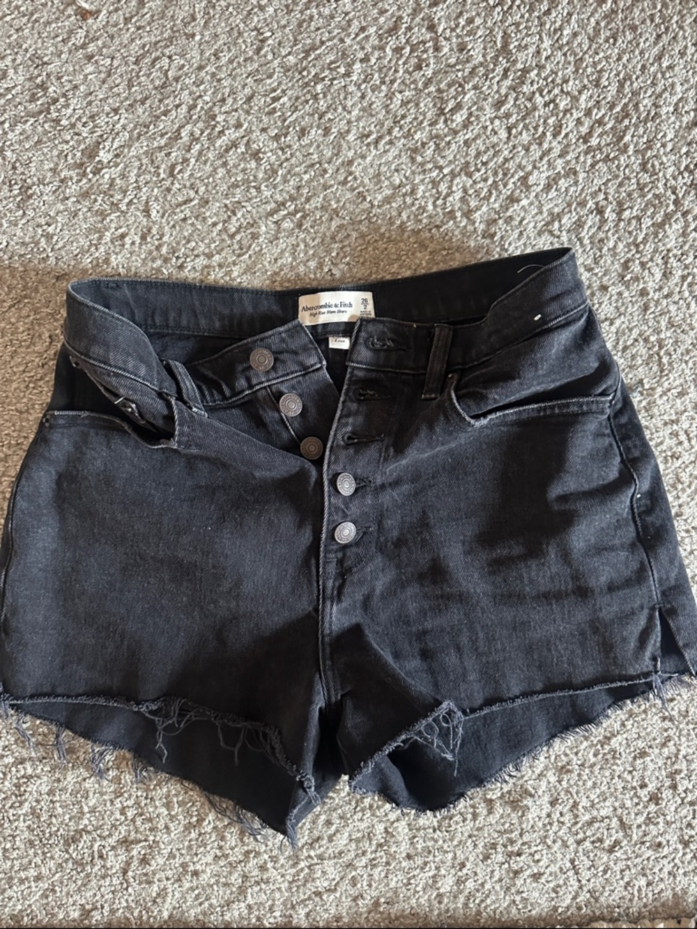 Abercrombie & Fitch Black High Rise Mom Short 26 Curve Love